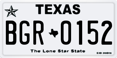 TX license plate BGR0152