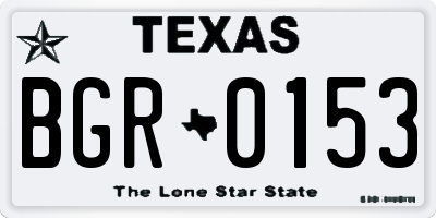 TX license plate BGR0153