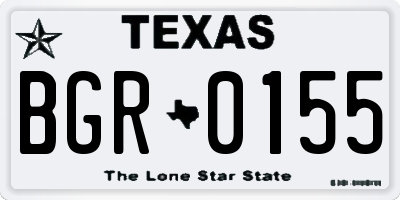TX license plate BGR0155