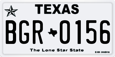 TX license plate BGR0156