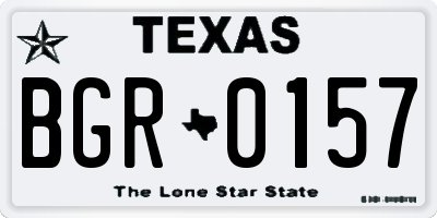 TX license plate BGR0157