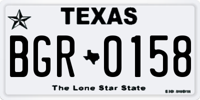 TX license plate BGR0158