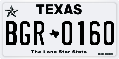 TX license plate BGR0160