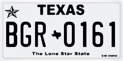 TX license plate BGR0161