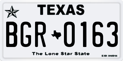 TX license plate BGR0163
