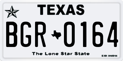 TX license plate BGR0164