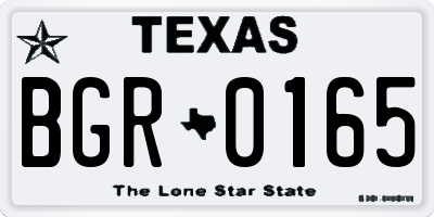 TX license plate BGR0165