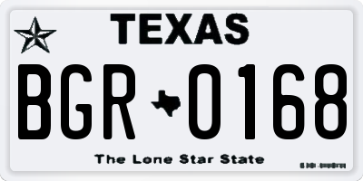 TX license plate BGR0168