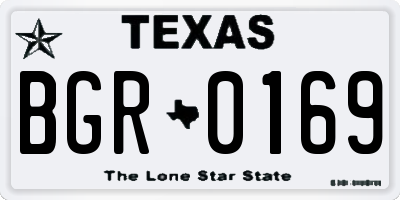 TX license plate BGR0169