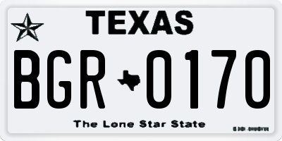 TX license plate BGR0170