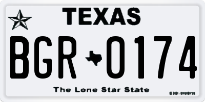 TX license plate BGR0174