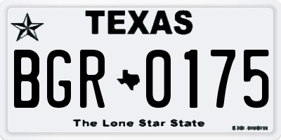 TX license plate BGR0175