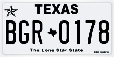 TX license plate BGR0178