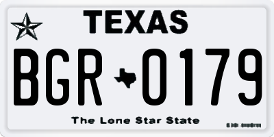 TX license plate BGR0179