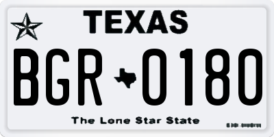 TX license plate BGR0180