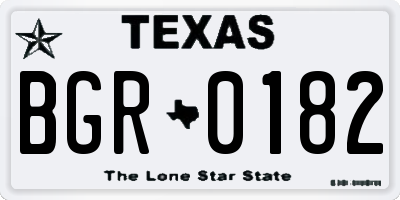 TX license plate BGR0182