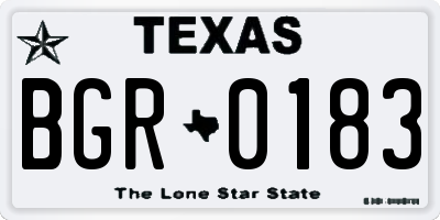 TX license plate BGR0183