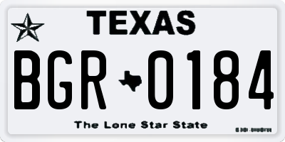 TX license plate BGR0184