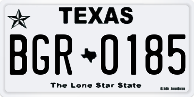 TX license plate BGR0185