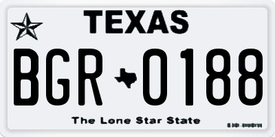 TX license plate BGR0188