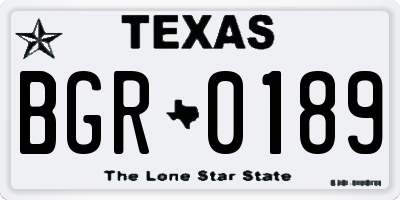 TX license plate BGR0189
