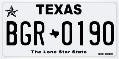 TX license plate BGR0190