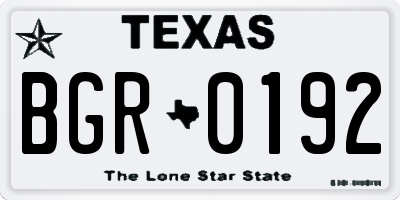 TX license plate BGR0192