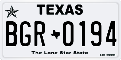 TX license plate BGR0194