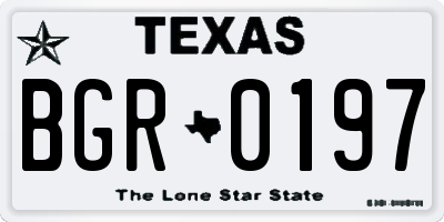 TX license plate BGR0197