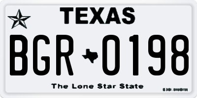 TX license plate BGR0198