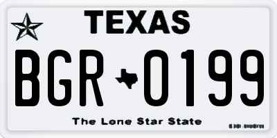 TX license plate BGR0199