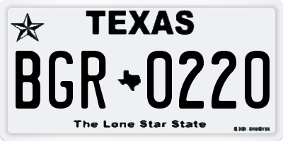 TX license plate BGR0220