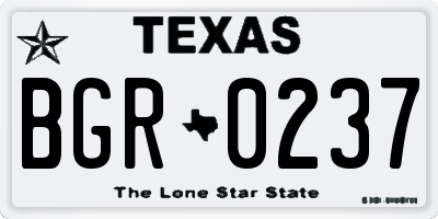 TX license plate BGR0237