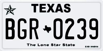 TX license plate BGR0239