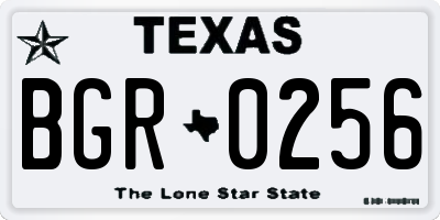 TX license plate BGR0256