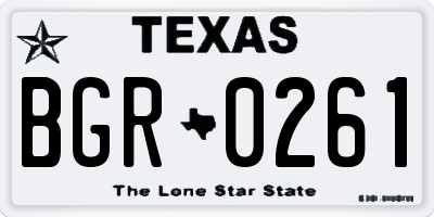 TX license plate BGR0261