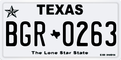 TX license plate BGR0263