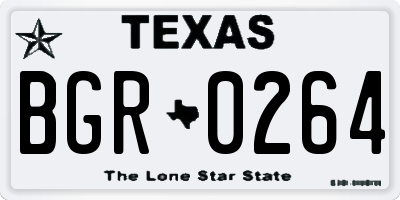 TX license plate BGR0264