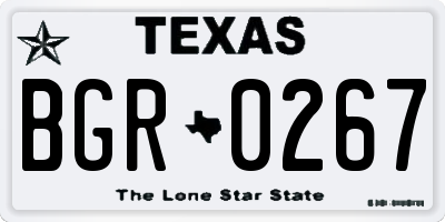 TX license plate BGR0267