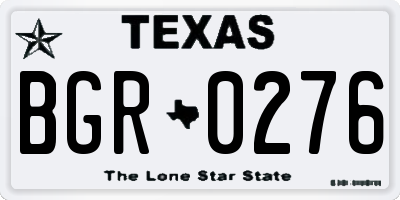 TX license plate BGR0276