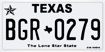 TX license plate BGR0279