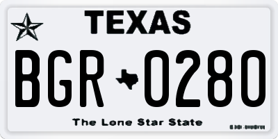 TX license plate BGR0280
