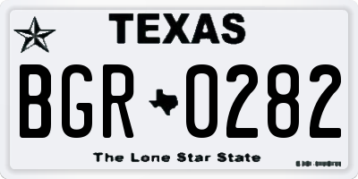 TX license plate BGR0282