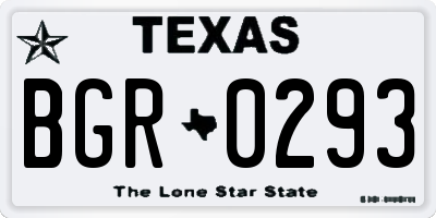 TX license plate BGR0293