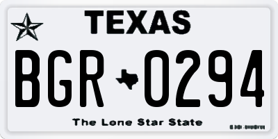 TX license plate BGR0294