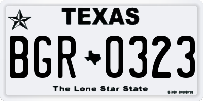TX license plate BGR0323