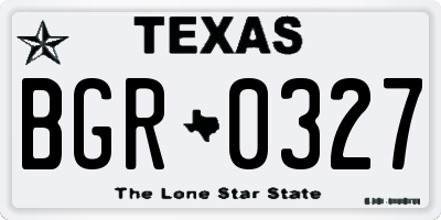 TX license plate BGR0327