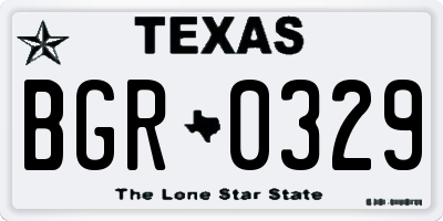 TX license plate BGR0329