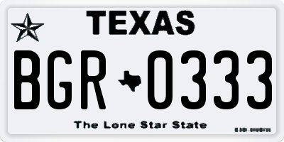 TX license plate BGR0333