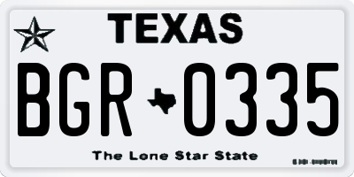 TX license plate BGR0335